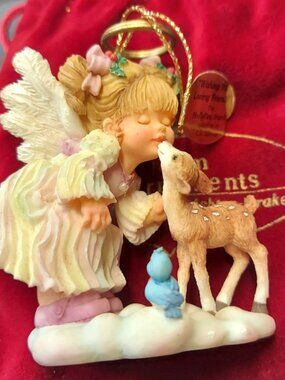 Wishing You Loving Friends HollyDay Angels Ornament By Ashton-Drake 1996